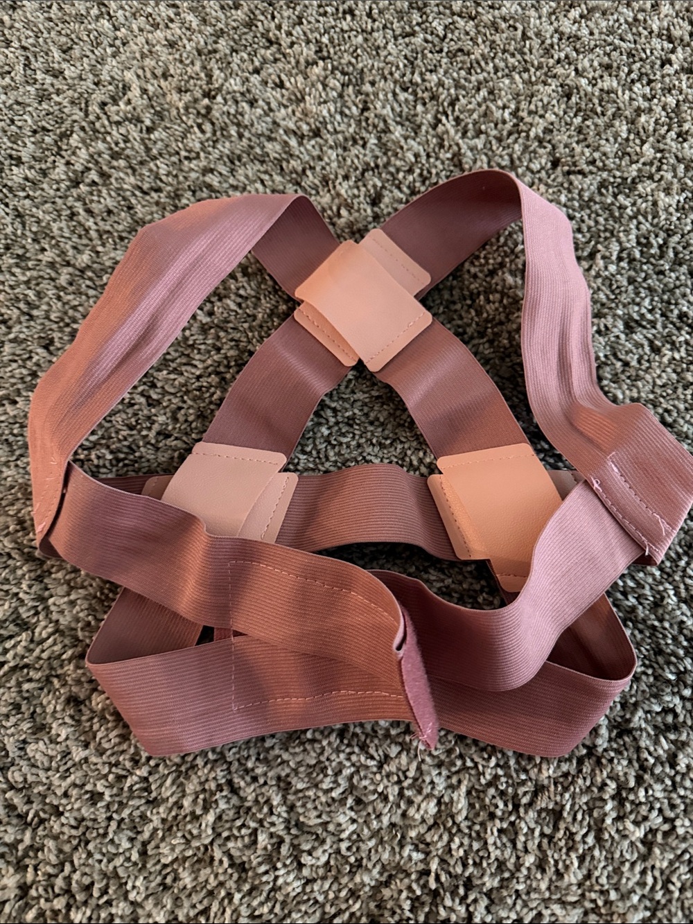 Adjustable Women's Cross-Back Posture Support Strap in Dusty Rose